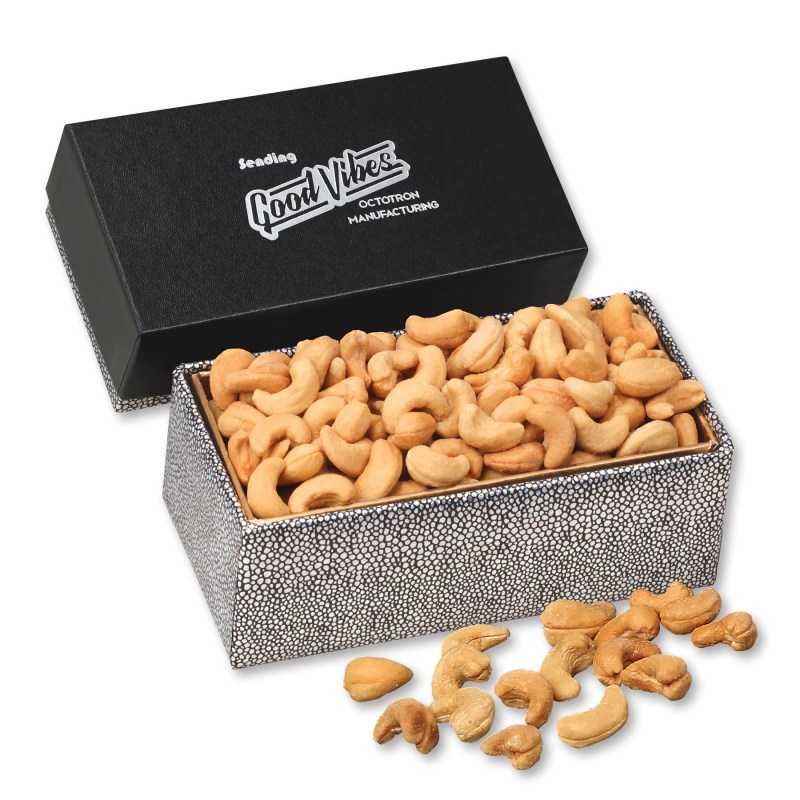 Black & Silver Gift Box w/Fancy Cashews 1 Black & Silver Gift Box w/Fancy Cashews 1