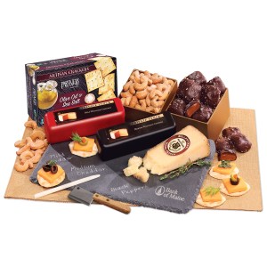Genuine Slate Cheese Plate w/Party Favorites 1 Genuine Slate Cheese Plate w/Party Favorites 1
