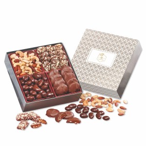 Silver & Gold Geometric Gift Box w/Gourmet Treats 1 Silver & Gold Geometric Gift Box w/Gourmet Treats 1