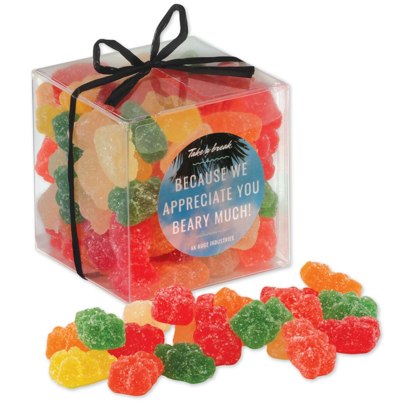 Stylish Acetate Cube with Albanese® Sour Gummi Bears 1 Stylish Acetate Cube with Albanese® Sour Gummi Bears 1