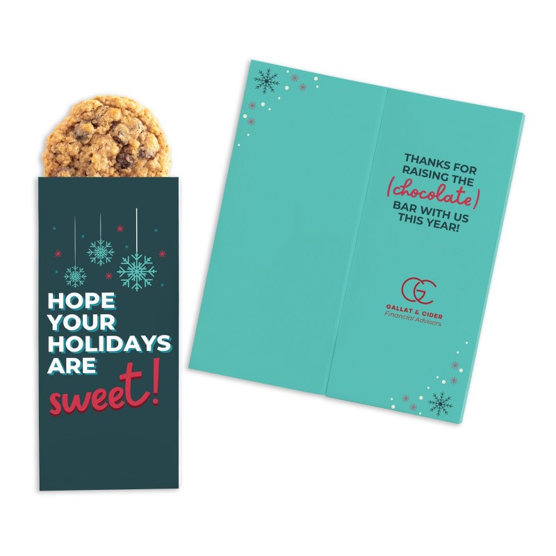 One Color Foil-Stamped Stock Holiday Sentiment Sweeter Cards with Oatmeal Raisin Cookies 1 One Color Foil-Stamped Stock Holiday Sentiment Sweeter Cards with Oatmeal Raisin Cookies 1