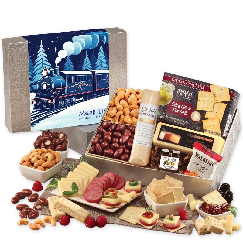 Shelf Stable Snacking Smorgasbord with Holiday Train Sleeve 1 Shelf Stable Snacking Smorgasbord with Holiday Train Sleeve 1