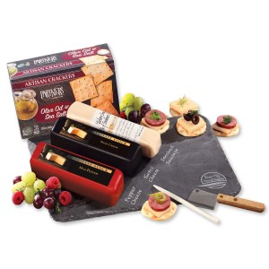 Genuine Slate Serving Plate w/Shelf-Stable Wisconsin Cheese & Sausage 1 Genuine Slate Serving Plate w/Shelf-Stable Wisconsin Cheese & Sausage 1