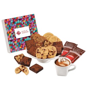 Gourmet Cookie & Brownie Gift Box with Triangles Sleeve 1 Gourmet Cookie & Brownie Gift Box with Triangles Sleeve 1