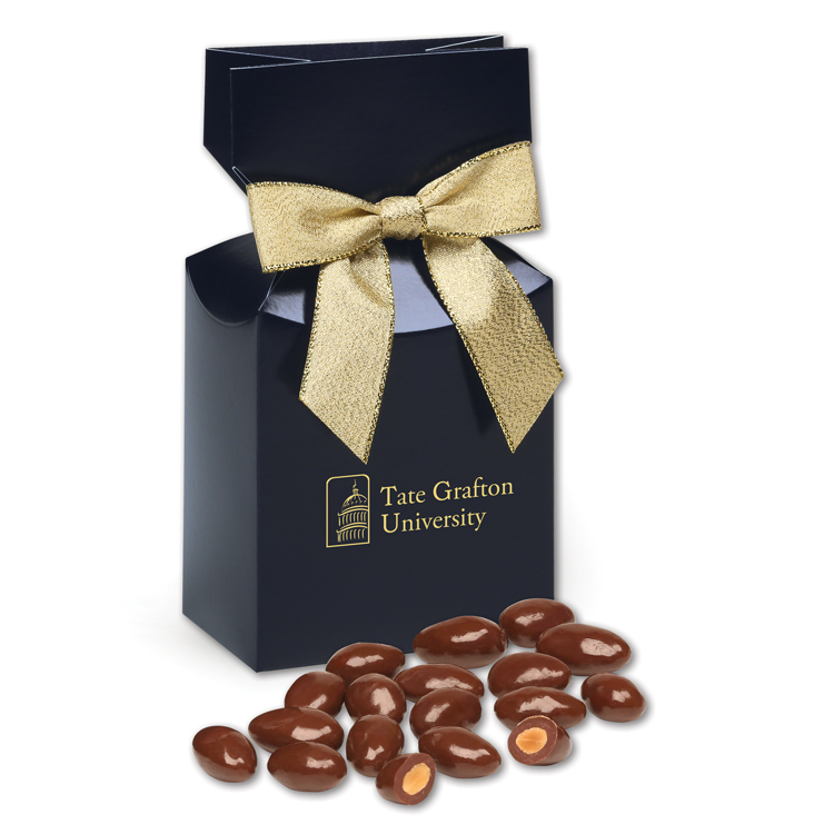 Navy Gift Box w/Chocolate Covered Almonds 1