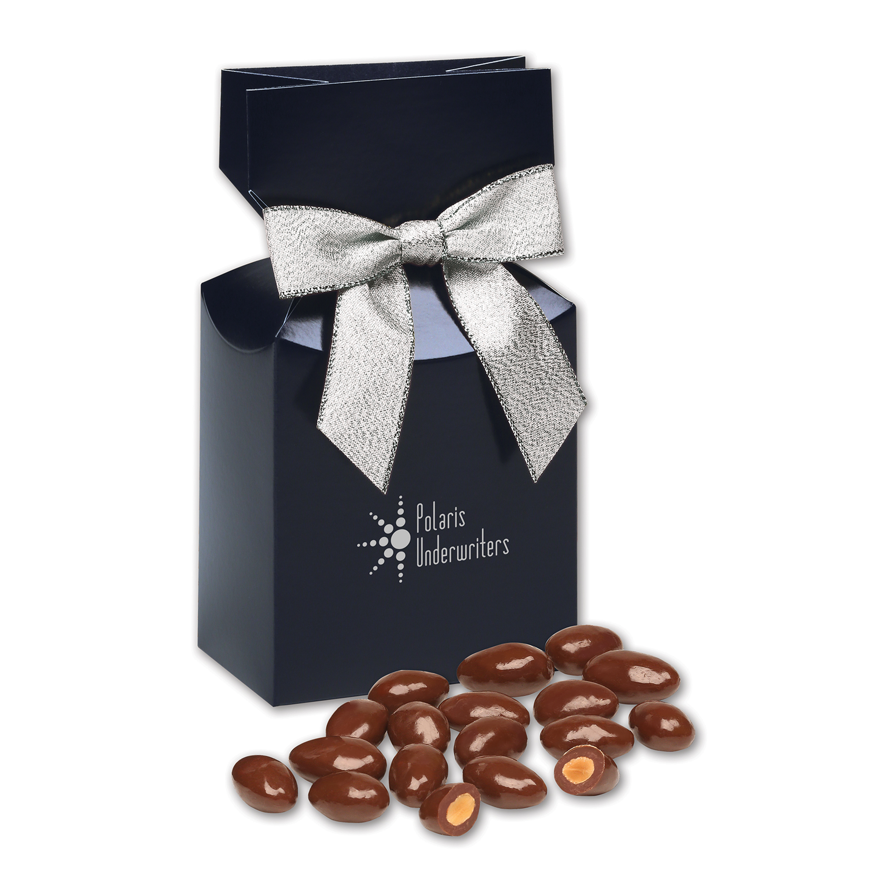 Navy Gift Box w/Chocolate Covered Almonds 1
