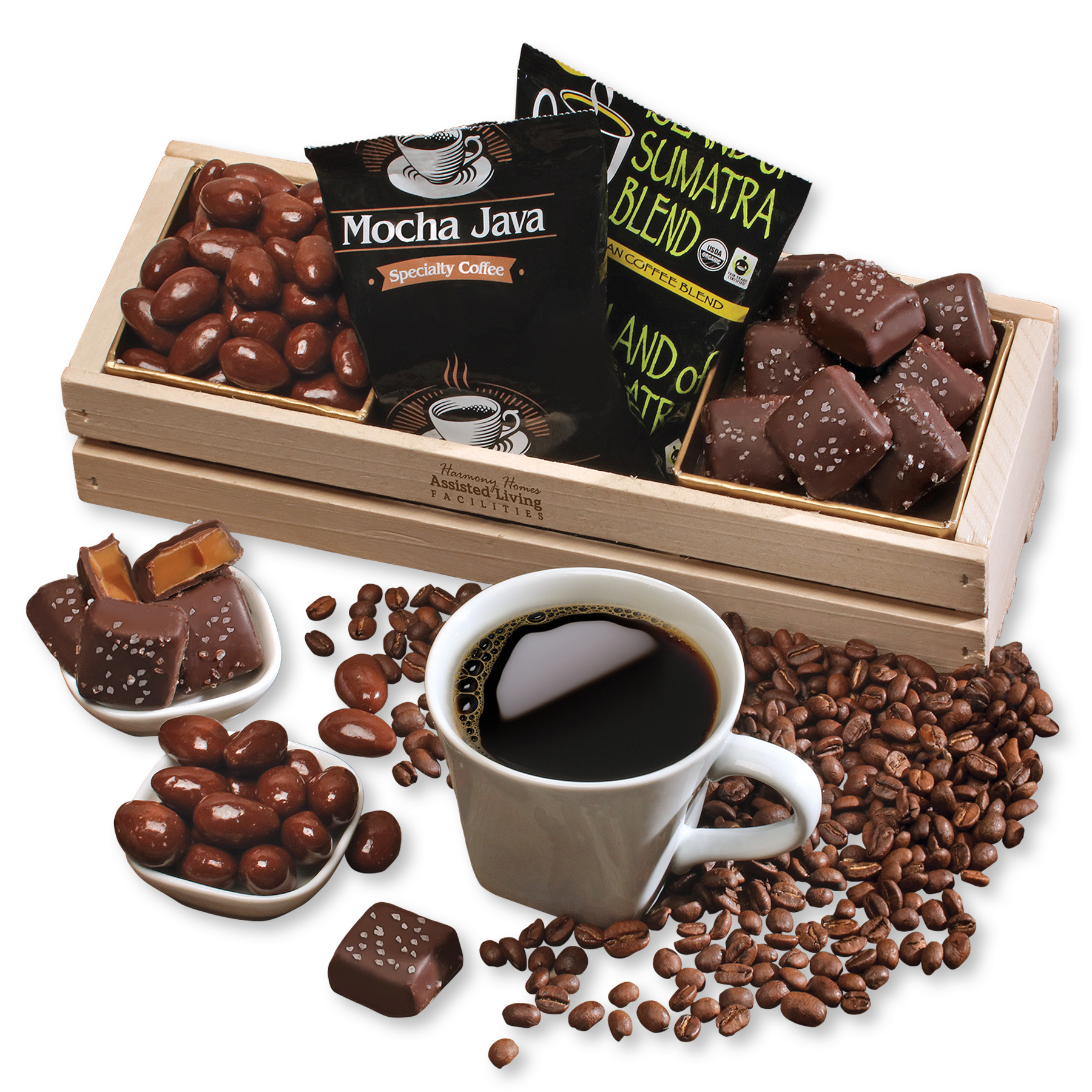 Wooden Crate w/Chocolate & Coffee 1 Wooden Crate w/Chocolate & Coffee 1
