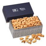 Navy & Silver Gift Box w/Fancy Cashews 1 Navy & Silver Gift Box w/Fancy Cashews 1