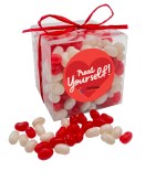 Lovely Acetate Cube with Red & White Jelly Belly® Jelly Beans 1 Lovely Acetate Cube with Red & White Jelly Belly® Jelly Beans 1