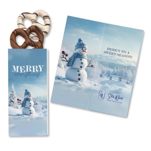 One Color Foil-Stamped Stock Snowman Sweeter Cards with Chocolate Dipped Pretzels 1 One Color Foil-Stamped Stock Snowman Sweeter Cards with Chocolate Dipped Pretzels 1