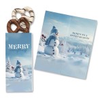 One Color Foil-Stamped Stock Snowman Sweeter Cards with Chocolate Dipped Pretzels 2 One Color Foil-Stamped Stock Snowman Sweeter Cards with Chocolate Dipped Pretzels 2