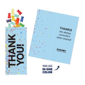 One Color Foil-Stamped Stock Gratitude Sweeter Cards with Albanese® Gummi Bears 1 One Color Foil-Stamped Stock Gratitude Sweeter Cards with Albanese® Gummi Bears 1