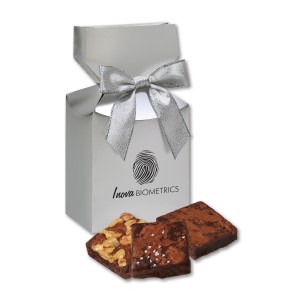 Gourmet Brownies in Silver Premium Delights Gift Box 1 Gourmet Brownies in Silver Premium Delights Gift Box 1