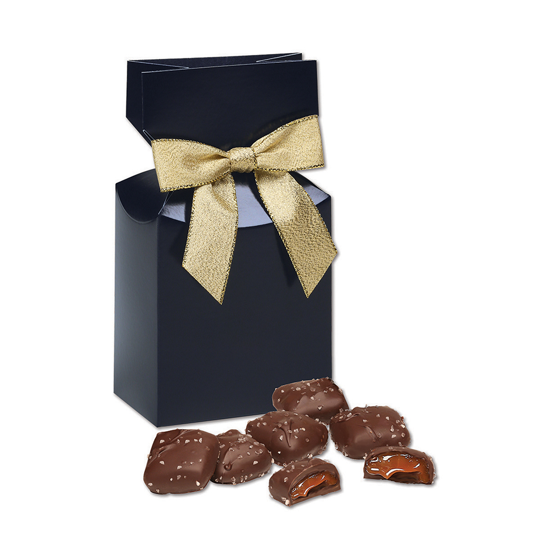 Navy Gift Box w/Chocolate Sea Salt Caramels 1