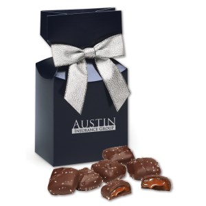 Navy Gift Box w/Chocolate Sea Salt Caramels 1 Navy Gift Box w/Chocolate Sea Salt Caramels 1
