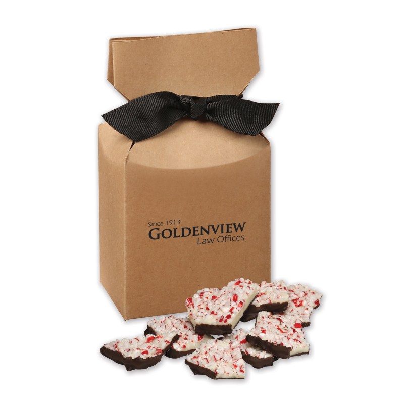 Kraft Gift Box w/Peppermint Bark 1 Kraft Gift Box w/Peppermint Bark 1