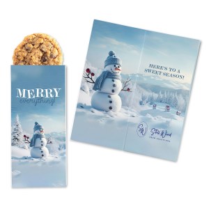 One Color Foil-Stamped Stock Snowman Sweeter Cards with Oatmeal Raisin Cookies 1 One Color Foil-Stamped Stock Snowman Sweeter Cards with Oatmeal Raisin Cookies 1