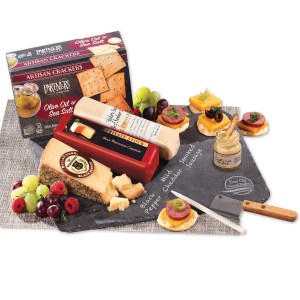 Genuine Slate Serving Plate with Wisconsin Cheese & Sausage 1 Genuine Slate Serving Plate with Wisconsin Cheese & Sausage 1