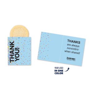 One Color Foil-Stamped Stock Gratitude Mini Sweeter Card with Single Sugar Cookie 1 One Color Foil-Stamped Stock Gratitude Mini Sweeter Card with Single Sugar Cookie 1