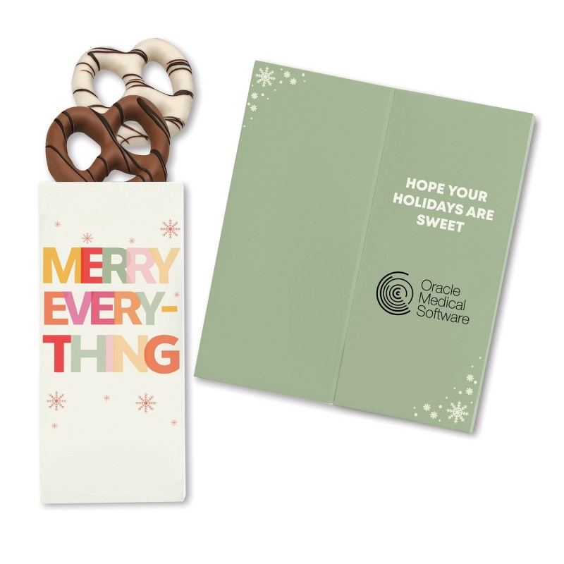 One Color Foil-Stamped Stock Holiday Sentiment Sweeter Cards with Chocolate Dipped Pretzels 1 One Color Foil-Stamped Stock Holiday Sentiment Sweeter Cards with Chocolate Dipped Pretzels 1