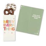 One Color Foil-Stamped Stock Holiday Sentiment Sweeter Cards with Chocolate Dipped Pretzels 2 One Color Foil-Stamped Stock Holiday Sentiment Sweeter Cards with Chocolate Dipped Pretzels 2