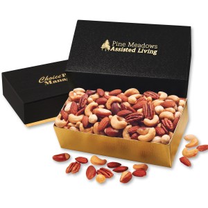 Black & Gold Gift Box w/Deluxe Mixed Nuts 1 Black & Gold Gift Box w/Deluxe Mixed Nuts 1