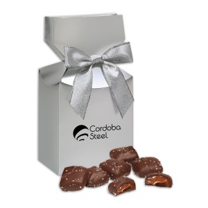 Silver Premium Delights Gift Box w/Chocolate Sea Salt Caramels 1 Silver Premium Delights Gift Box w/Chocolate Sea Salt Caramels 1