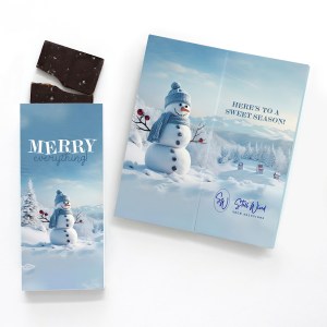 One Color Foil-Stamped Stock Snowman Sweeter Cards with Sea Salt Caramel Chocolate Bar 1 One Color Foil-Stamped Stock Snowman Sweeter Cards with Sea Salt Caramel Chocolate Bar 1