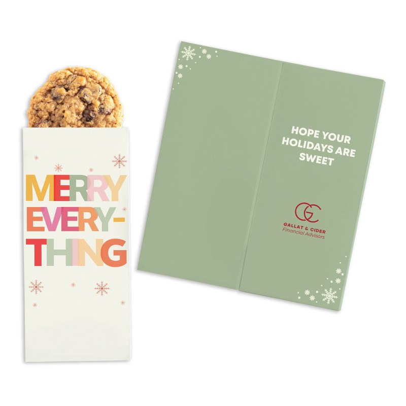 One Color Foil-Stamped Stock Holiday Sentiment Sweeter Cards with Oatmeal Raisin Cookies 1 One Color Foil-Stamped Stock Holiday Sentiment Sweeter Cards with Oatmeal Raisin Cookies 1