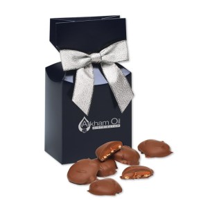Navy Gift Box w/Caramel Pecan Clusters 1 Navy Gift Box w/Caramel Pecan Clusters 1