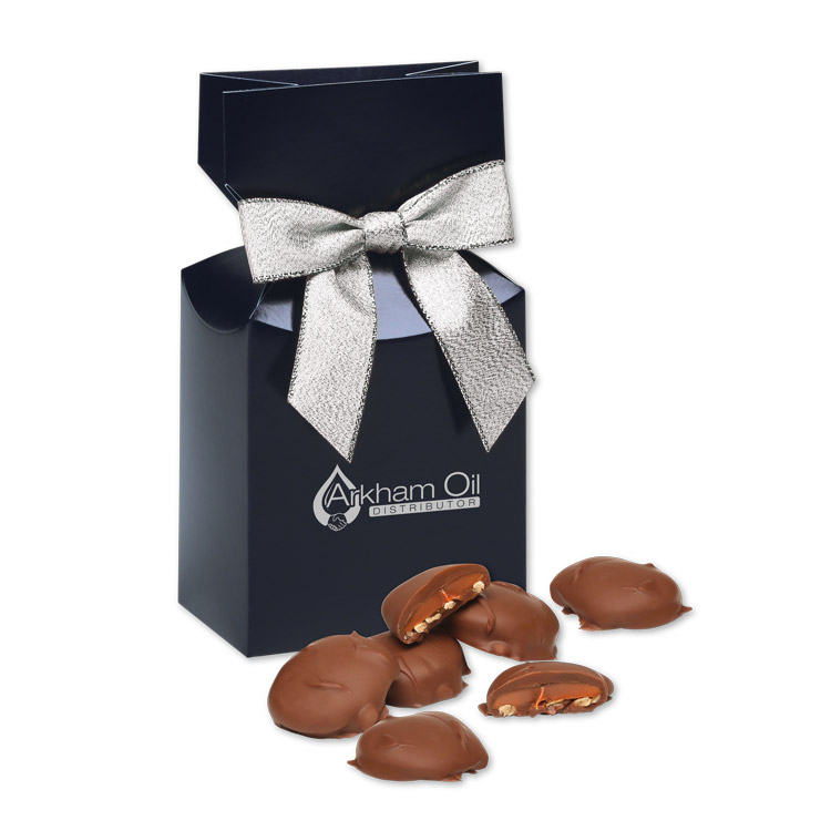 Navy Gift Box w/Caramel Pecan Clusters 1 Navy Gift Box w/Caramel Pecan Clusters 1