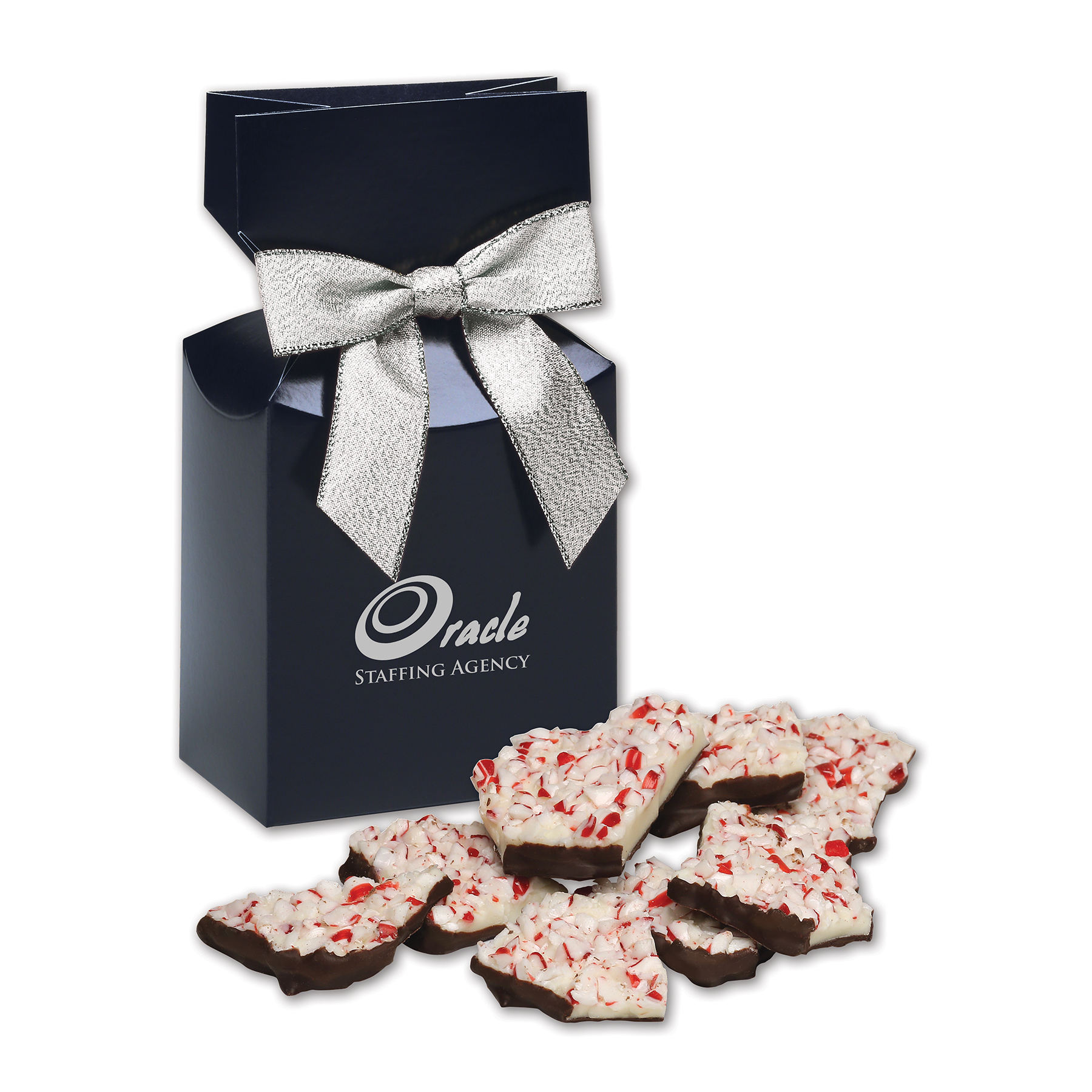 Navy Blue Gift Box w/Peppermint Bark 1