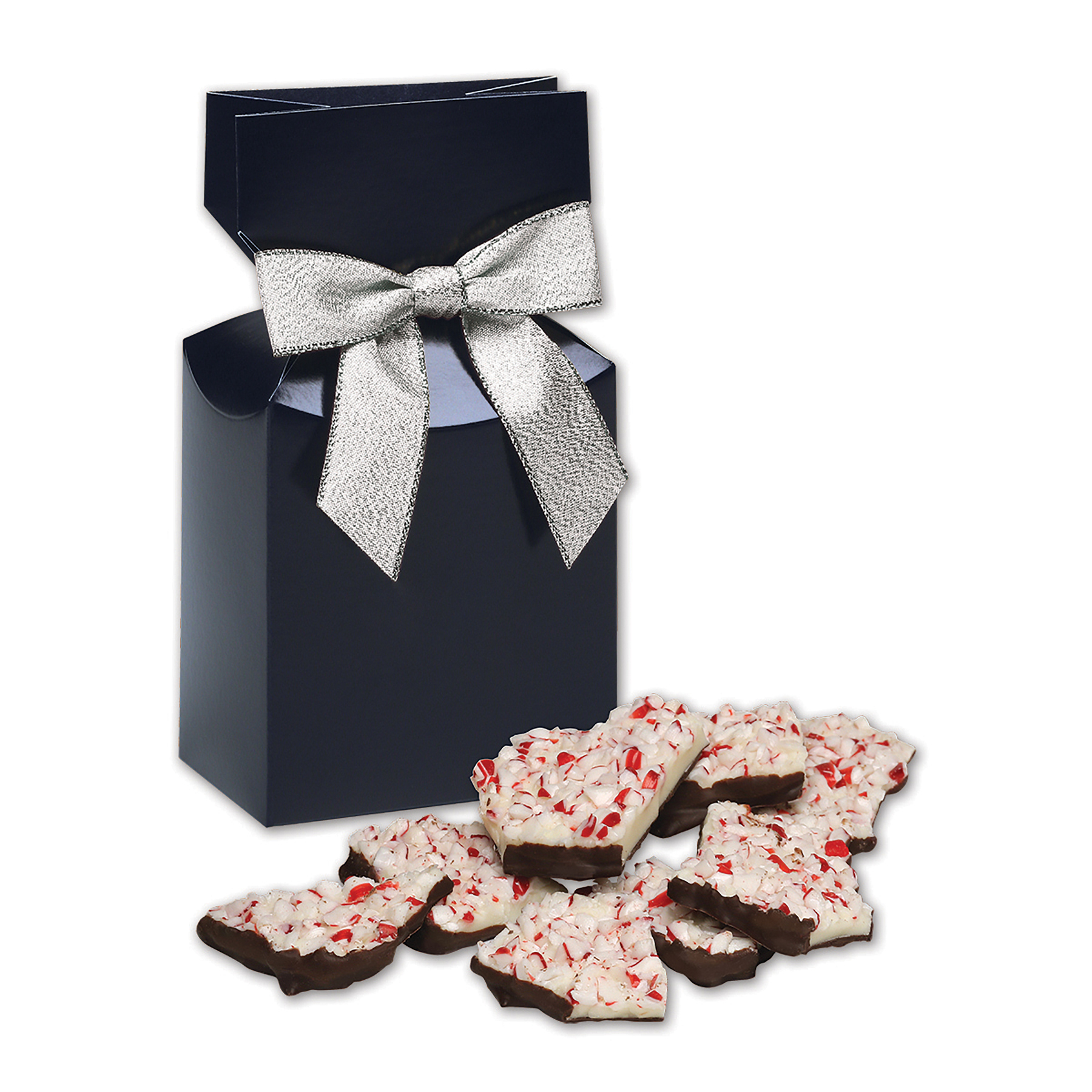 Navy Blue Gift Box w/Peppermint Bark 1