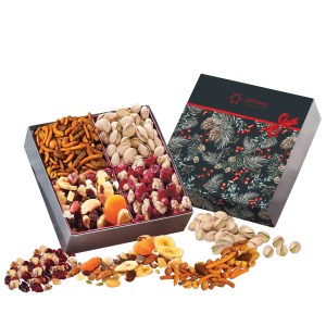 Gift Box with Gourmet Treats with Pine Boughs & Berries Sleeve 1 Gift Box with Gourmet Treats with Pine Boughs & Berries Sleeve 1