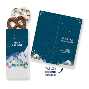 One Color Foil-Stamped Stock Holiday Sentiment Sweeter Cards with Chocolate Dipped Pretzels 1 One Color Foil-Stamped Stock Holiday Sentiment Sweeter Cards with Chocolate Dipped Pretzels 1