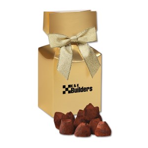 Gold Gift Box w/Cocoa Dusted Truffles 1 Gold Gift Box w/Cocoa Dusted Truffles 1