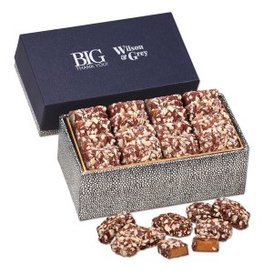 Navy & Silver Gift Box w/English Butter Toffee 1 Navy & Silver Gift Box w/English Butter Toffee 1