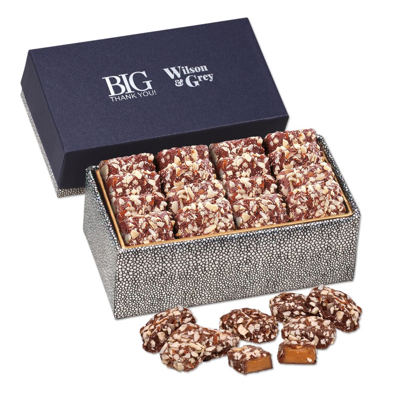 Navy & Silver Gift Box w/English Butter Toffee 1 Navy & Silver Gift Box w/English Butter Toffee 1
