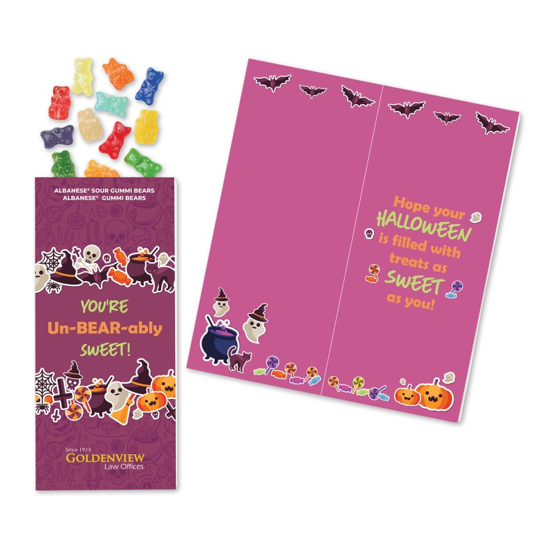 Full-Color Custom Sweeter Cards with Albanese® Sweet and Sour Gummi Bears 1 Full-Color Custom Sweeter Cards with Albanese® Sweet and Sour Gummi Bears 1