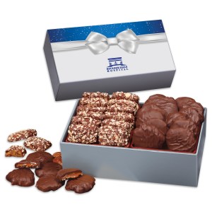 Bow Gift Box w/Toffee & Pecan Clusters 1 Bow Gift Box w/Toffee & Pecan Clusters 1