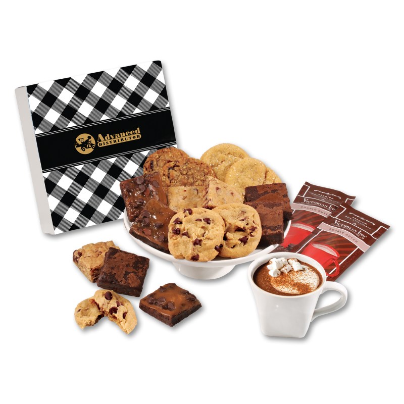 Black Plaid Gift Box w/Gourmet Cookie & Brownie 1 Black Plaid Gift Box w/Gourmet Cookie & Brownie 1