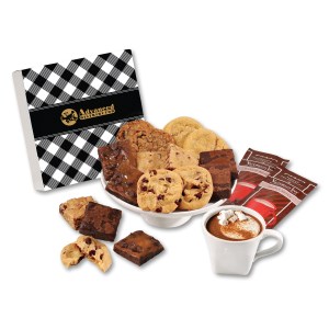 Black Plaid Gift Box w/Gourmet Cookie & Brownie 1 Black Plaid Gift Box w/Gourmet Cookie & Brownie 1