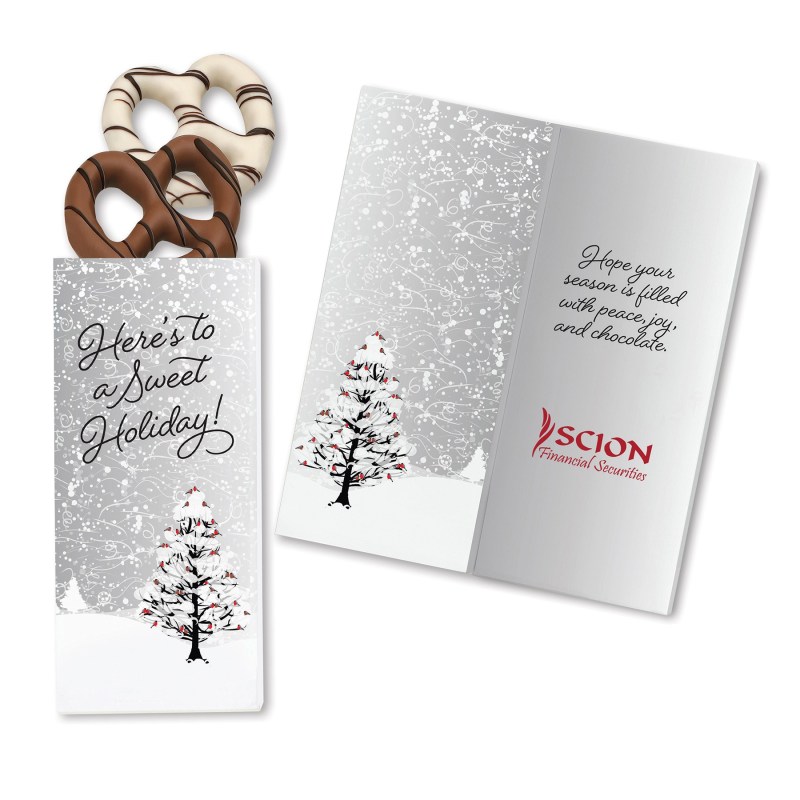 One Color Foil-Stamped Stock Cardinals Sweeter Cards with Chocolate Dipped Pretzels 1 One Color Foil-Stamped Stock Cardinals Sweeter Cards with Chocolate Dipped Pretzels 1