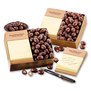 Beech Post-it® Note Holder with Chocolate Covered Almonds 1 Beech Post-it® Note Holder with Chocolate Covered Almonds 1