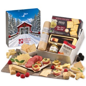 Shelf Stable Snack Lover's Gift Box with Snow-covered Bridge Sleeve 1 Shelf Stable Snack Lover's Gift Box with Snow-covered Bridge Sleeve 1