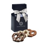 Navy Blue Gift Box w/Chocolate Covered Pretzels 1 Navy Blue Gift Box w/Chocolate Covered Pretzels 1