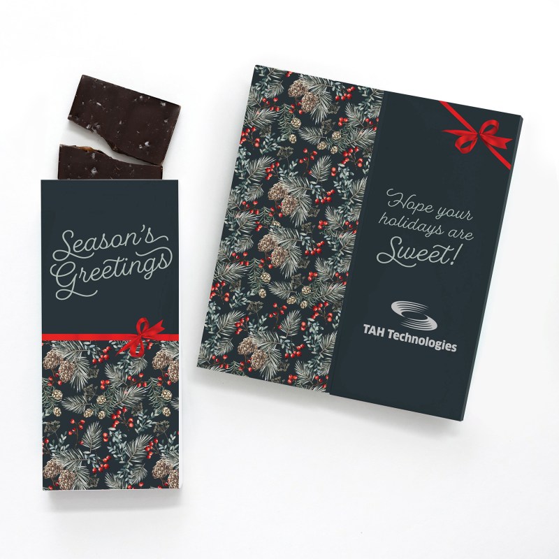 One Color Foil-Stamped Stock Pine Boughs & Berries Sweeter Cards with Sea Salt Caramel Chocolate Bar 1 One Color Foil-Stamped Stock Pine Boughs & Berries Sweeter Cards with Sea Salt Caramel Chocolate Bar 1