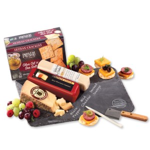 Genuine Slate Serving Plate w/Wisconsin Cheese & Sausage 1 Genuine Slate Serving Plate w/Wisconsin Cheese & Sausage 1