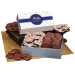Peppermint Bark & Pecan Clusters in Gift Box with Bubbles Sleeve 1 Peppermint Bark & Pecan Clusters in Gift Box with Bubbles Sleeve 1