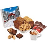Gourmet Cookie & Brownie Gift Box with Snow-covered Bridge Sleeve 2 Gourmet Cookie & Brownie Gift Box with Snow-covered Bridge Sleeve 2